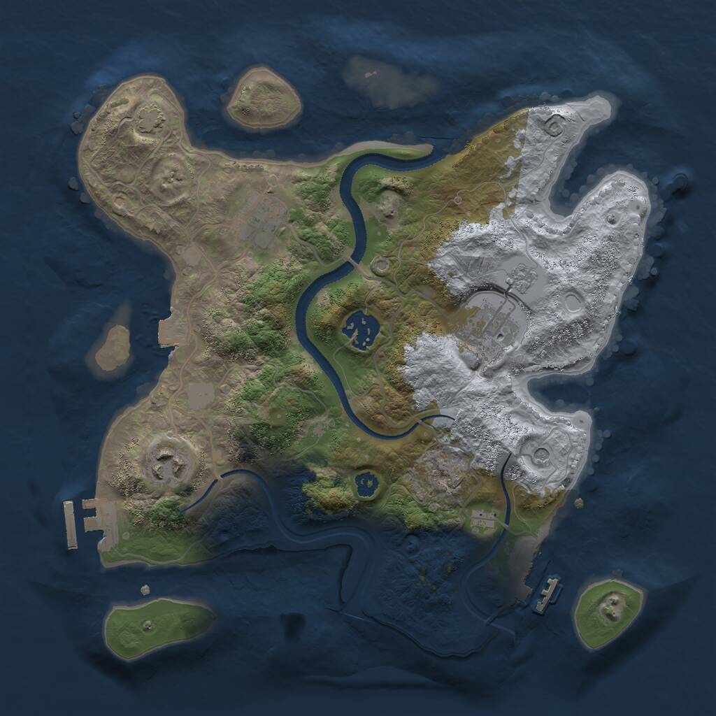 Rust Map: Procedural Map, Size: 3000, Seed: 52928, 10 Monuments