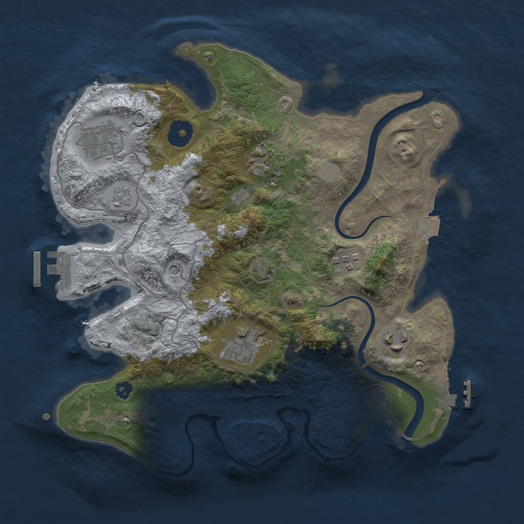 Rust Map: Procedural Map, Size: 3003, Seed: 931278394, 11 Monuments