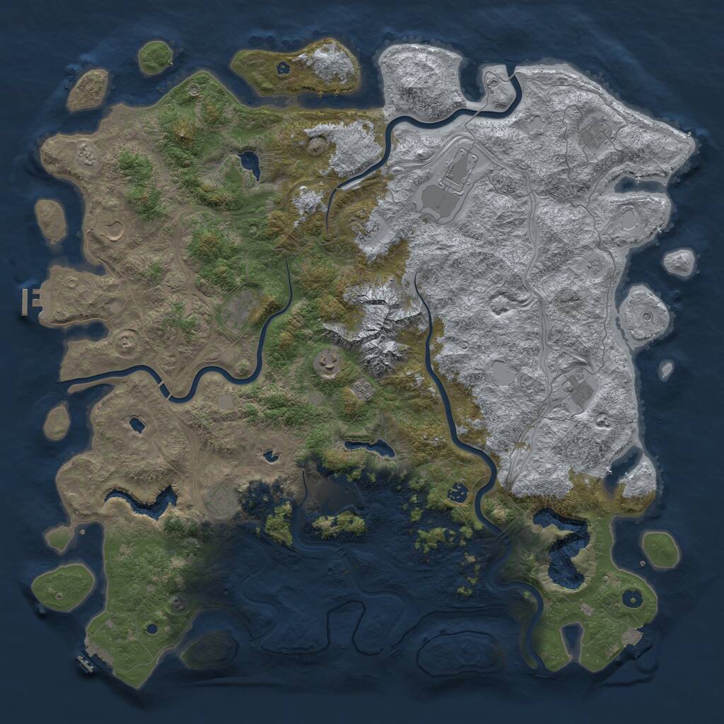 Rust Map: Procedural Map, Size: 5500, Seed: 1323282484, 17 Monuments