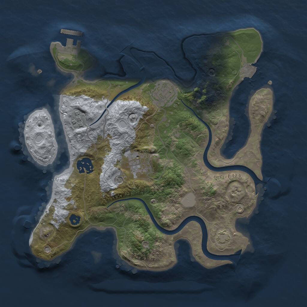 Rust Map: Procedural Map, Size: 2800, Seed: 1599491344, 8 Monuments