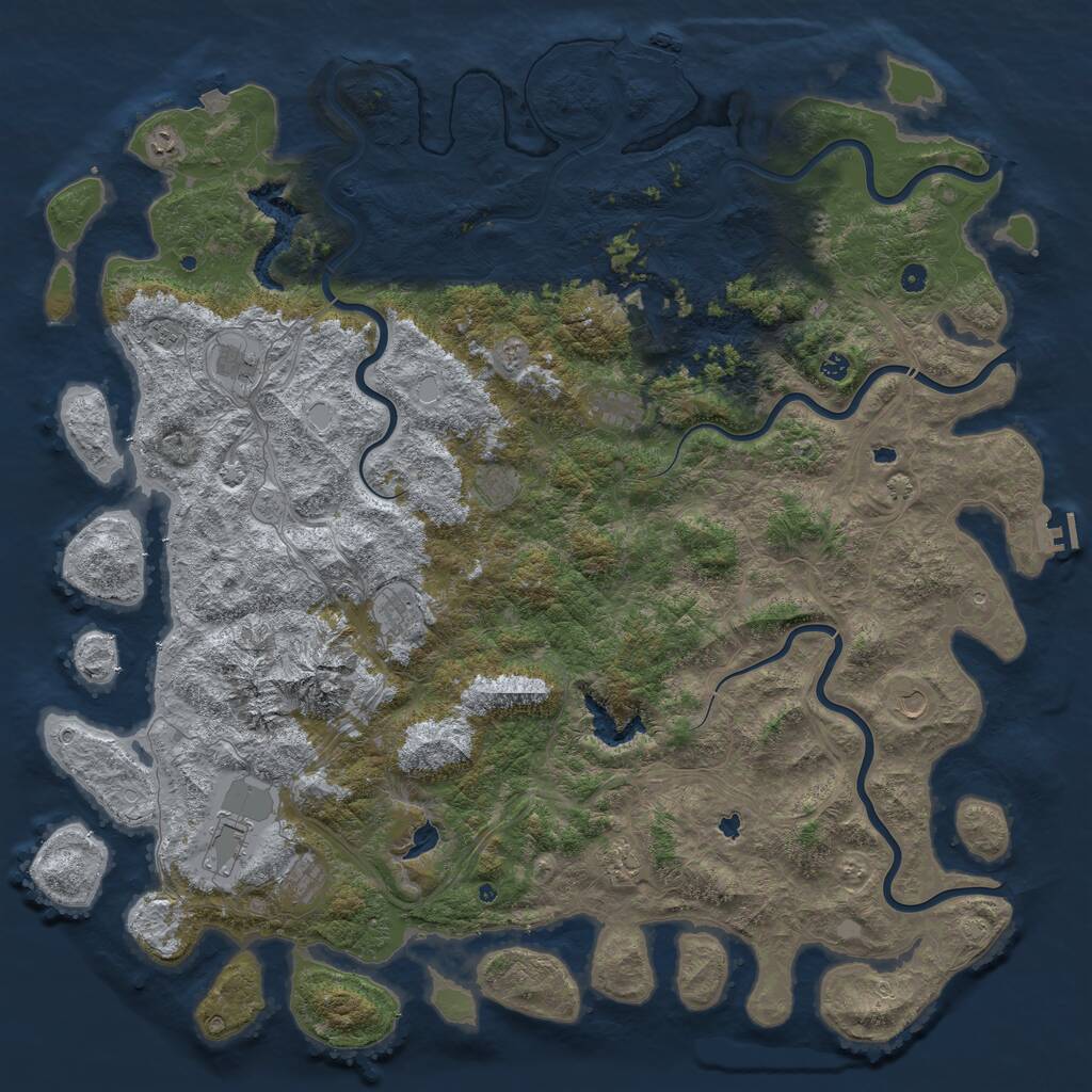 Rust Map: Procedural Map, Size: 6000, Seed: 17538, 17 Monuments