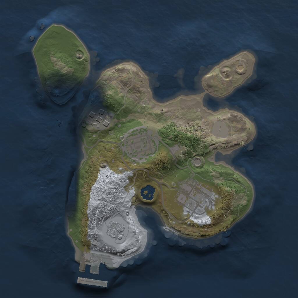 Rust Map: Procedural Map, Size: 2000, Seed: 1256188149, 6 Monuments