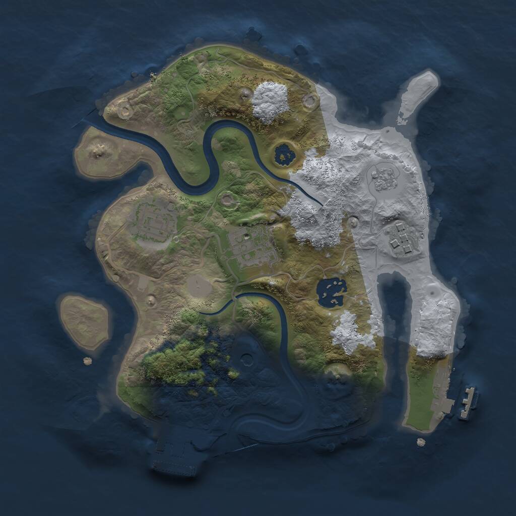 Rust Map: Procedural Map, Size: 2500, Seed: 399059187, 9 Monuments