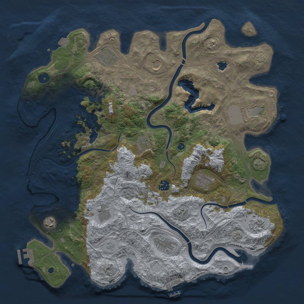 Rust Map: Procedural Map, Size: 4250, Seed: 648254, 17 Monuments