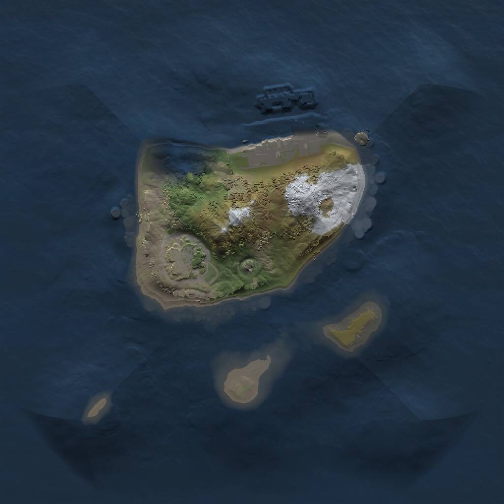 Rust Map: Procedural Map, Size: 1500, Seed: 34711, 3 Monuments