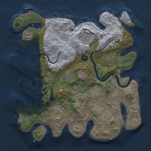 Thumbnail Rust Map: Procedural Map, Size: 3500, Seed: 5551, 14 Monuments