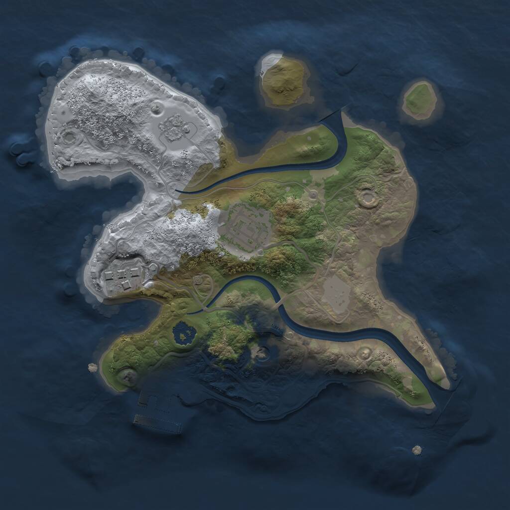 Rust Map: Procedural Map, Size: 2200, Seed: 650121608, 6 Monuments