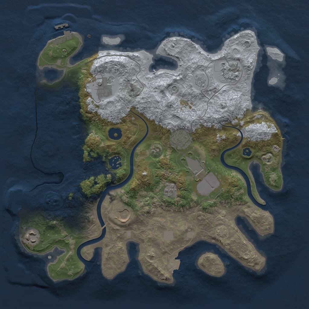 Rust Map: Procedural Map, Size: 3500, Seed: 8237910, 14 Monuments