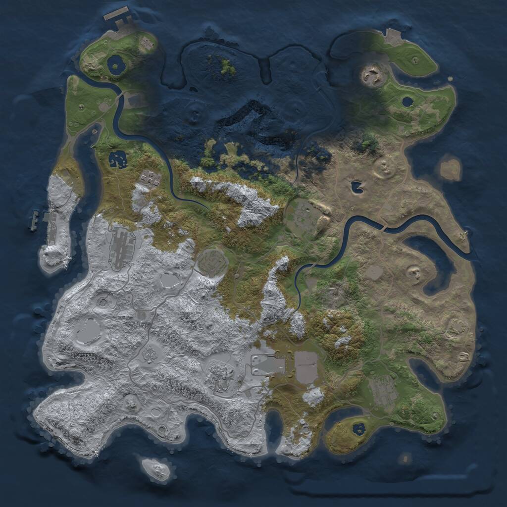 Rust Map: Procedural Map, Size: 4000, Seed: 48765, 15 Monuments