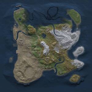 Thumbnail Rust Map: Procedural Map, Size: 3000, Seed: 1734756794, 9 Monuments