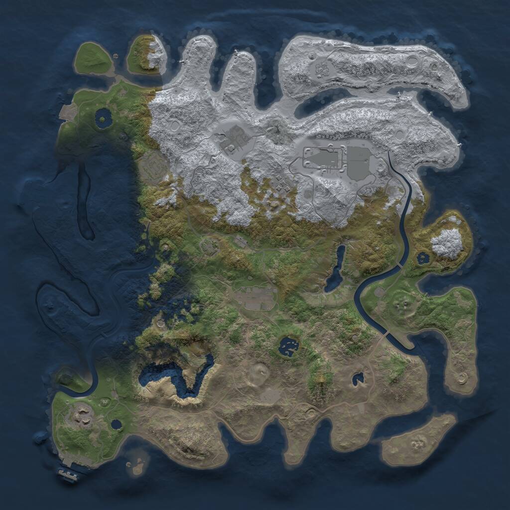 Rust Map: Procedural Map, Size: 4000, Seed: 1720643185, 13 Monuments
