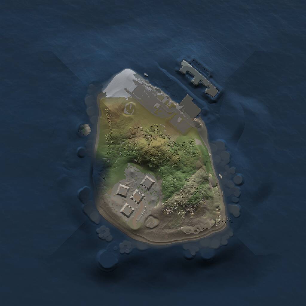 Rust Map: Procedural Map, Size: 1000, Seed: 32133, 3 Monuments