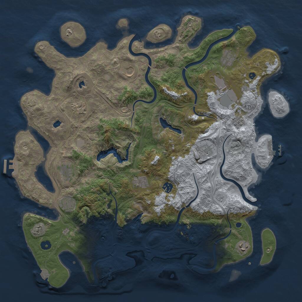 Rust Map: Procedural Map, Size: 4500, Seed: 12314516, 17 Monuments