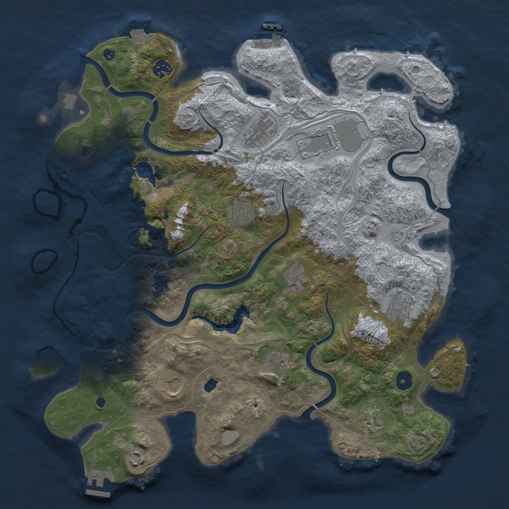 Rust Map: Procedural Map, Size: 4250, Seed: 585285021, 17 Monuments