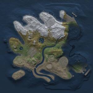 Thumbnail Rust Map: Procedural Map, Size: 2500, Seed: 1268700471, 9 Monuments