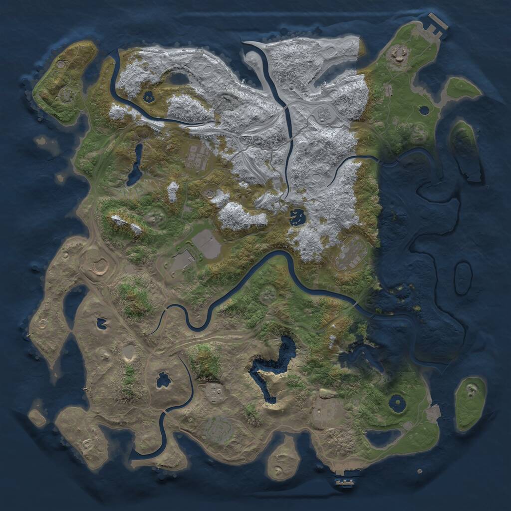 Rust Map: Procedural Map, Size: 4500, Seed: 18657933, 15 Monuments