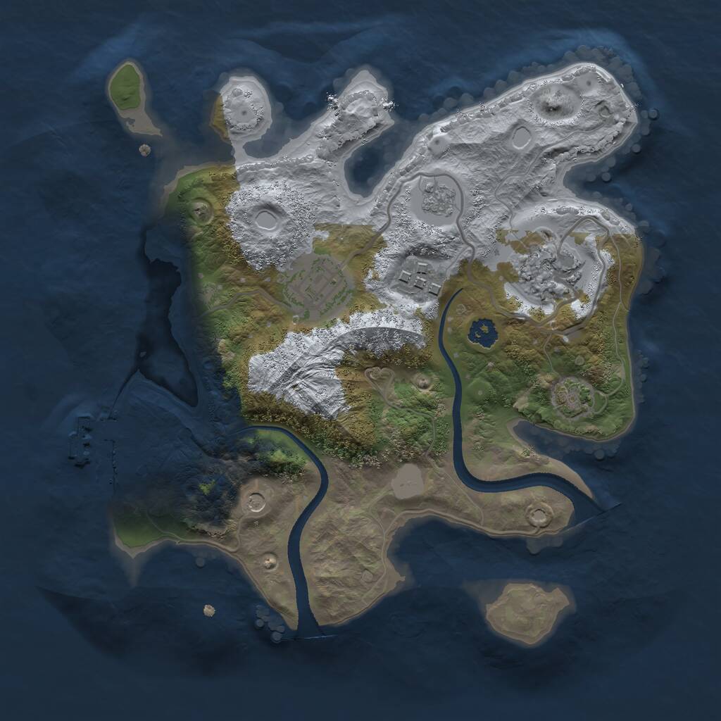 Rust Map: Procedural Map, Size: 2500, Seed: 13370, 8 Monuments