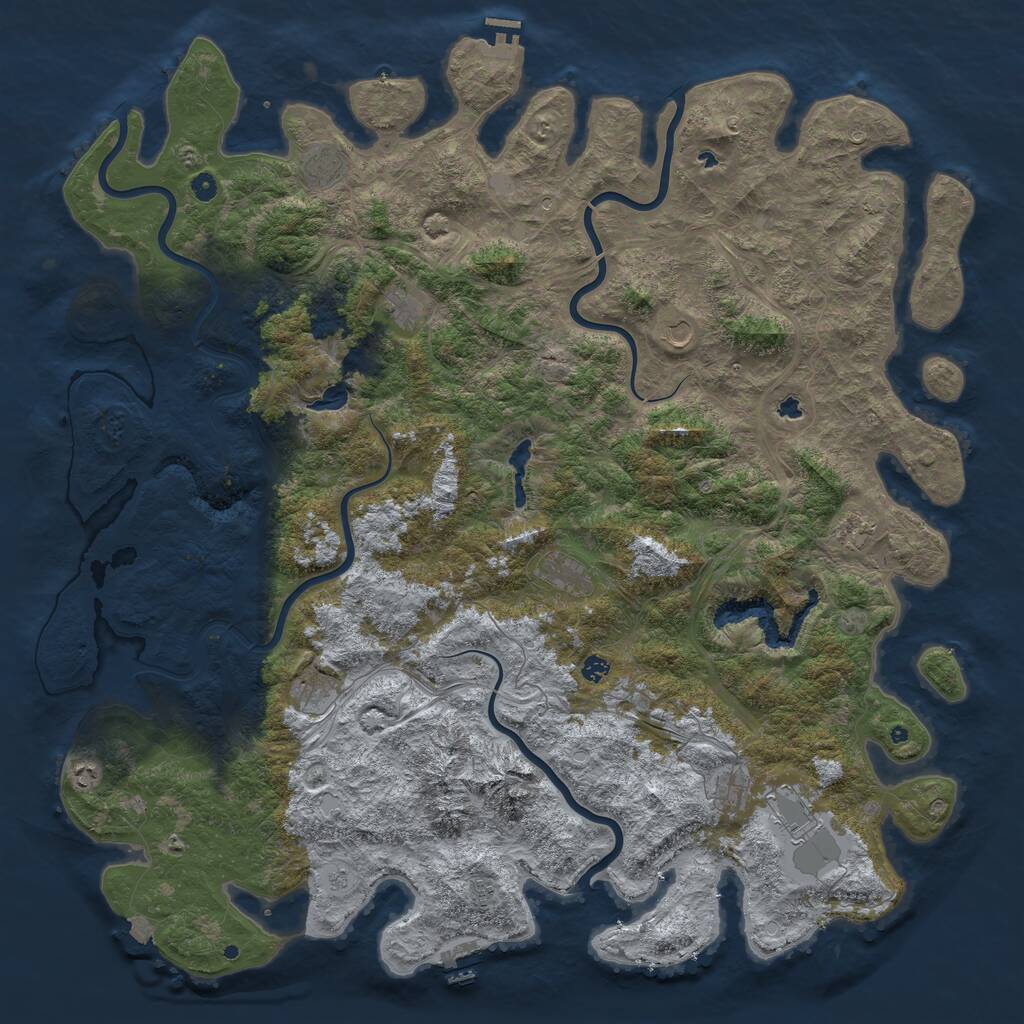 Rust Map: Procedural Map, Size: 5800, Seed: 28143, 17 Monuments