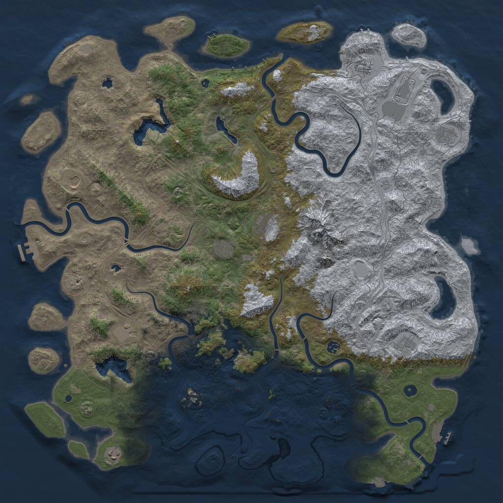 Rust Map: Procedural Map, Size: 6000, Seed: 16792004, 17 Monuments