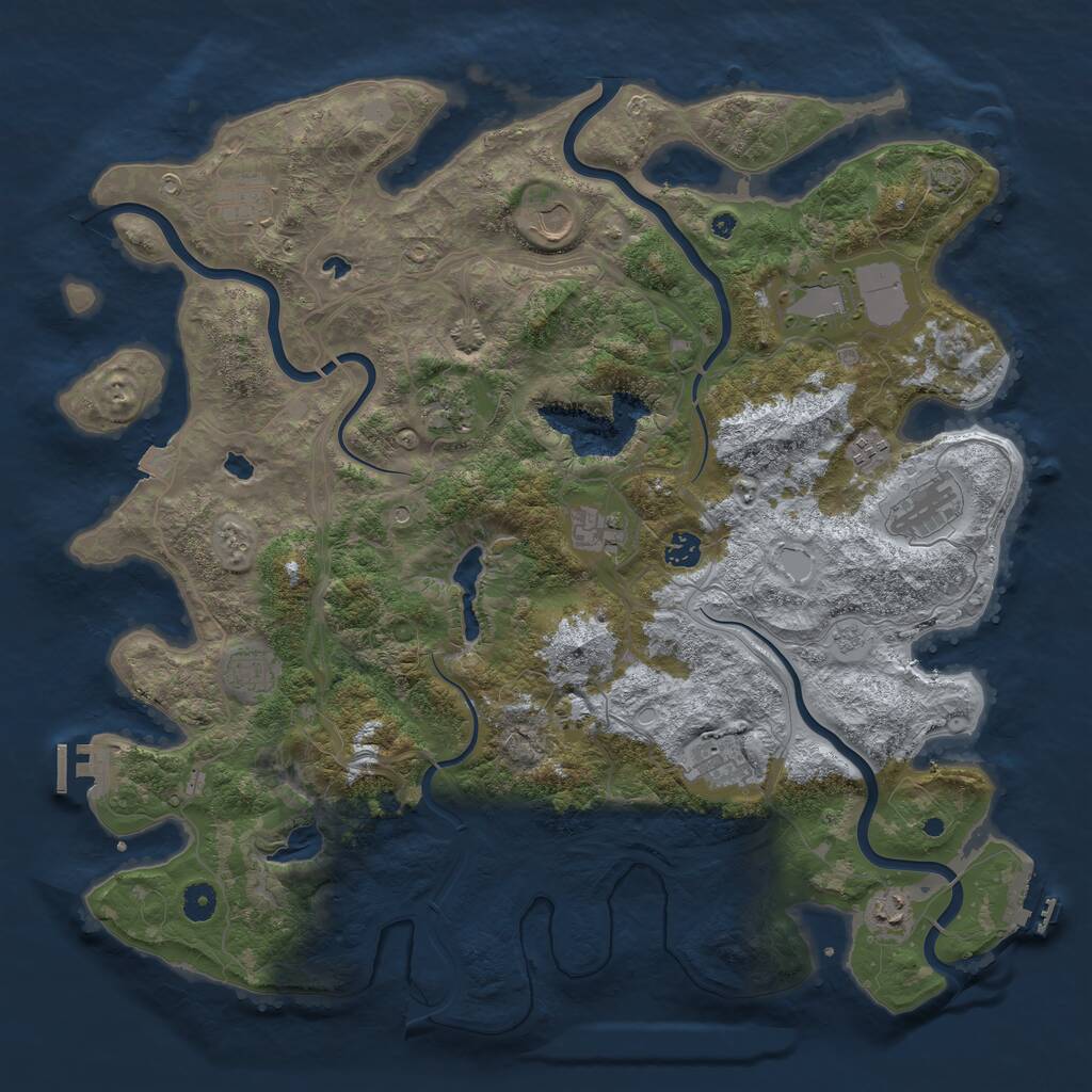 Rust Map: Procedural Map, Size: 4500, Seed: 977803, 17 Monuments