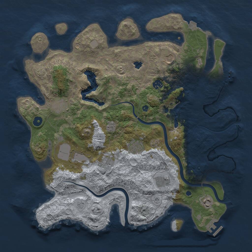 Rust Map: Procedural Map, Size: 4000, Seed: 620023068, 15 Monuments