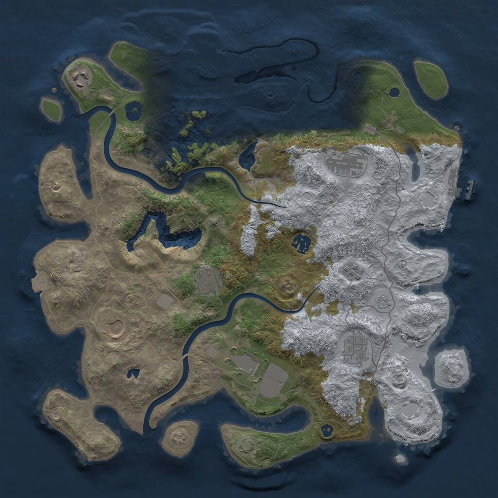 Rust Map: Procedural Map, Size: 4000, Seed: 1661642556, 14 Monuments