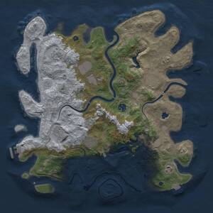 Thumbnail Rust Map: Procedural Map, Size: 4000, Seed: 632899259, 13 Monuments