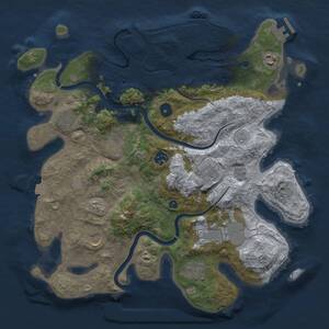 Thumbnail Rust Map: Procedural Map, Size: 3750, Seed: 535969321, 15 Monuments