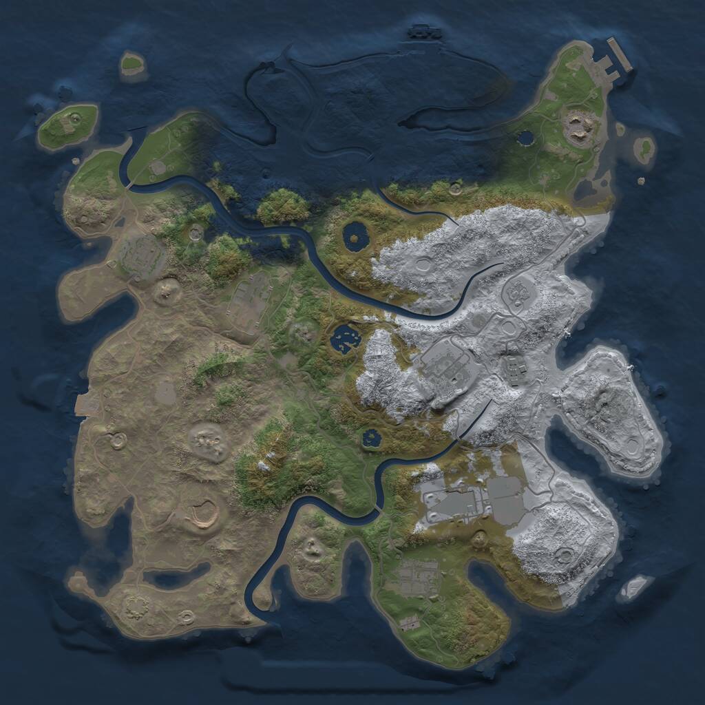 Rust Map: Procedural Map, Size: 3750, Seed: 535969321, 15 Monuments