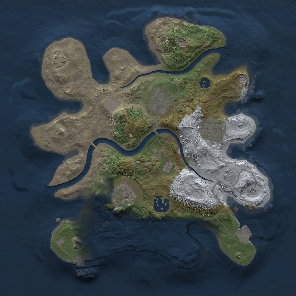 Rust Map: Procedural Map, Size: 2700, Seed: 359788398, 9 Monuments