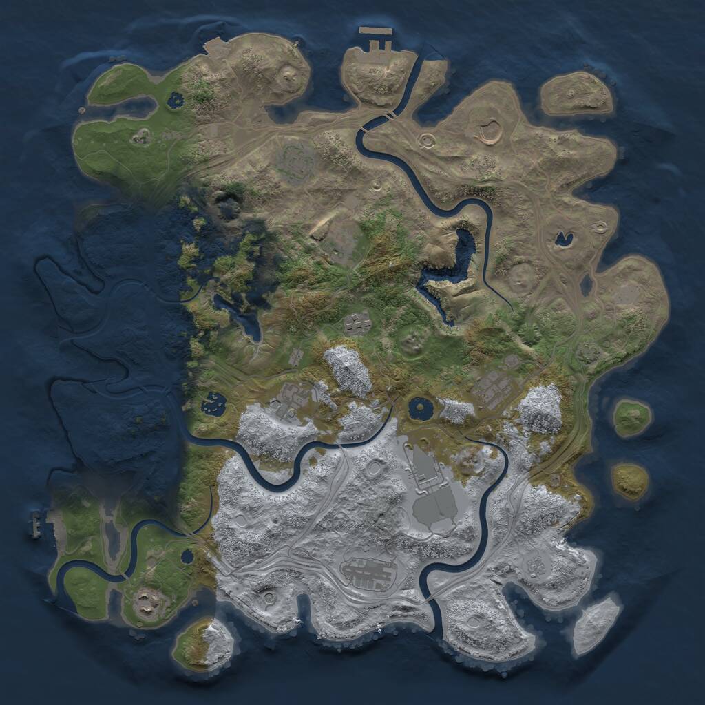 Rust Map: Procedural Map, Size: 4300, Seed: 79127912, 16 Monuments