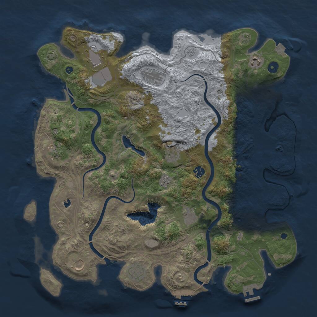 Rust Map: Procedural Map, Size: 4250, Seed: 1289778345, 16 Monuments