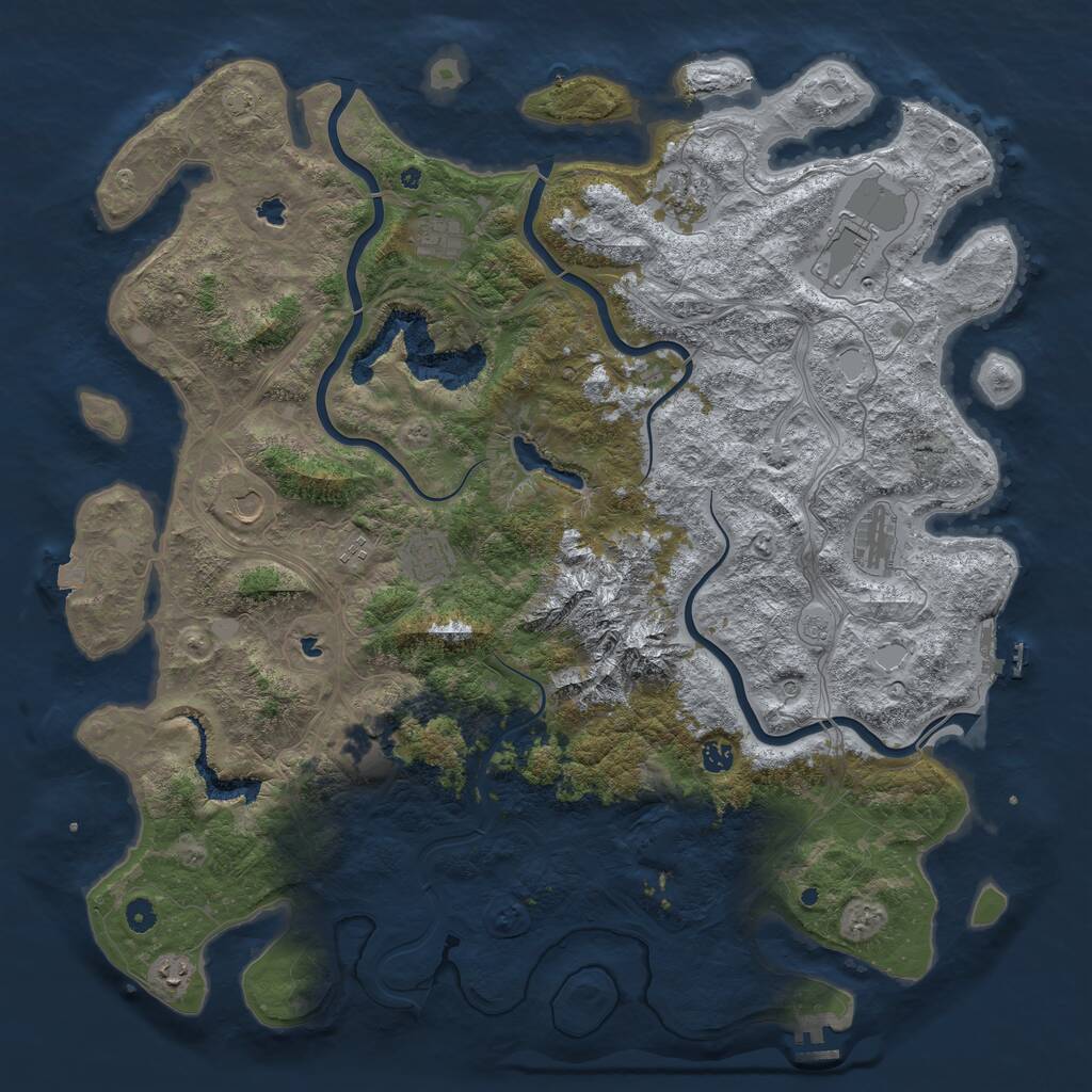 Rust Map: Procedural Map, Size: 5100, Seed: 1218013725, 16 Monuments