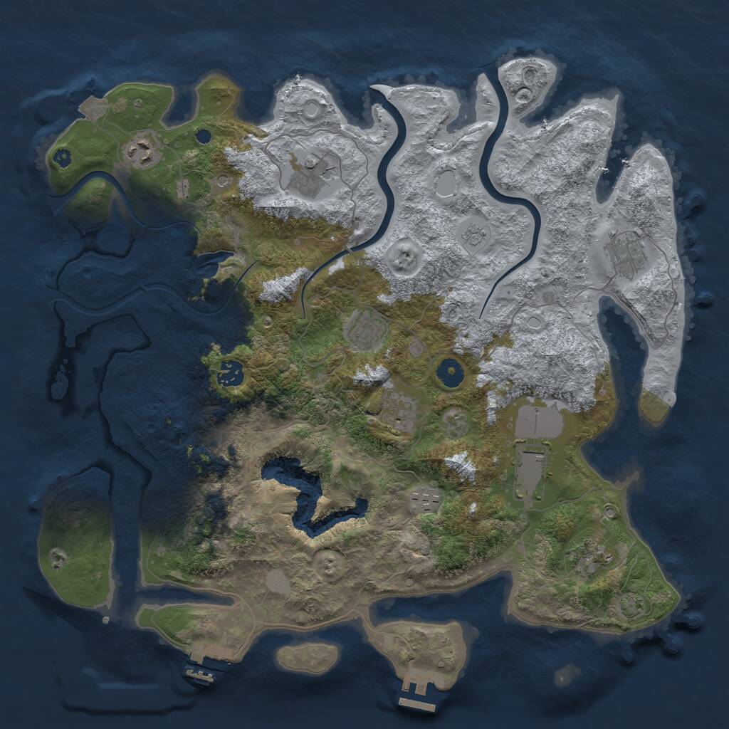 Rust Map: Procedural Map, Size: 4000, Seed: 1806890103, 15 Monuments
