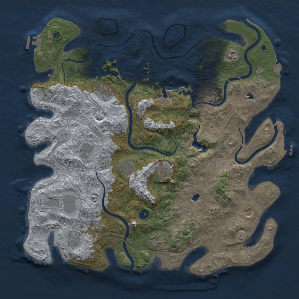 Rust Map: Procedural Map, Size: 4500, Seed: 898389785, 16 Monuments