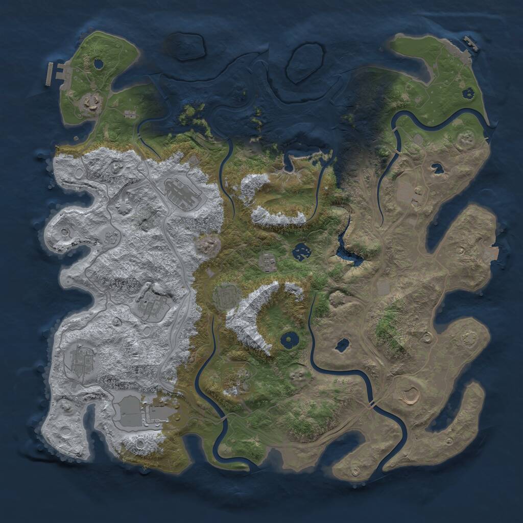 Rust Map: Procedural Map, Size: 4500, Seed: 898389785, 17 Monuments