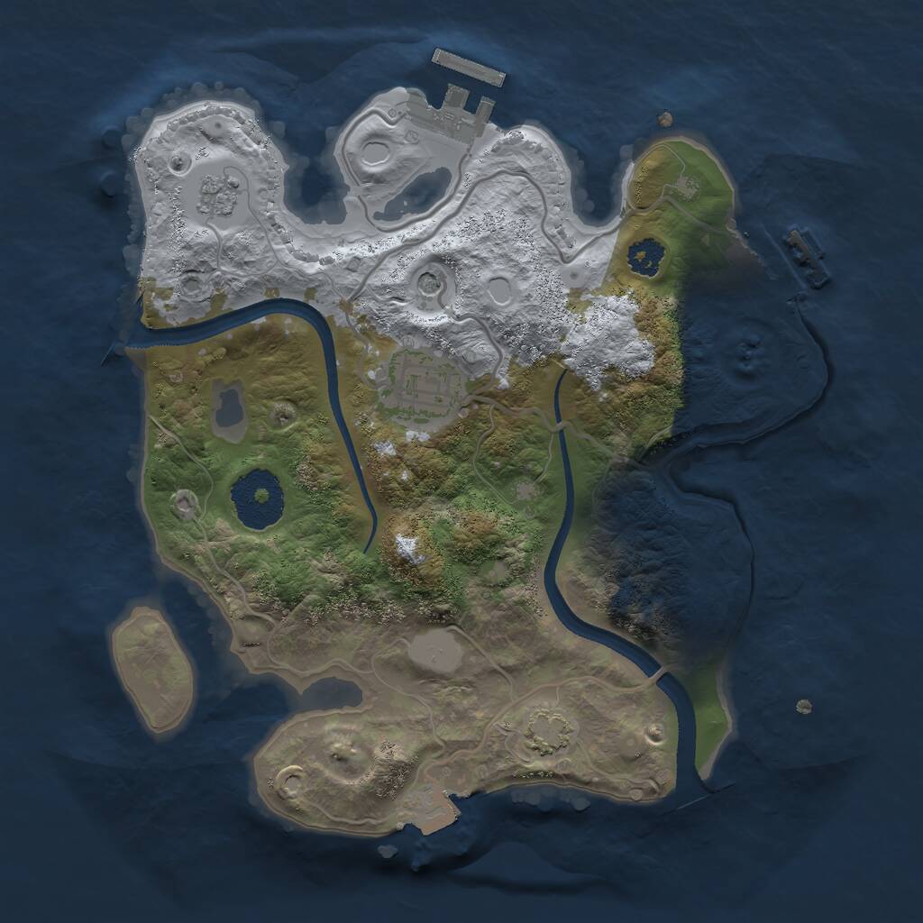 Rust Map: Procedural Map, Size: 2500, Seed: 765123031, 7 Monuments