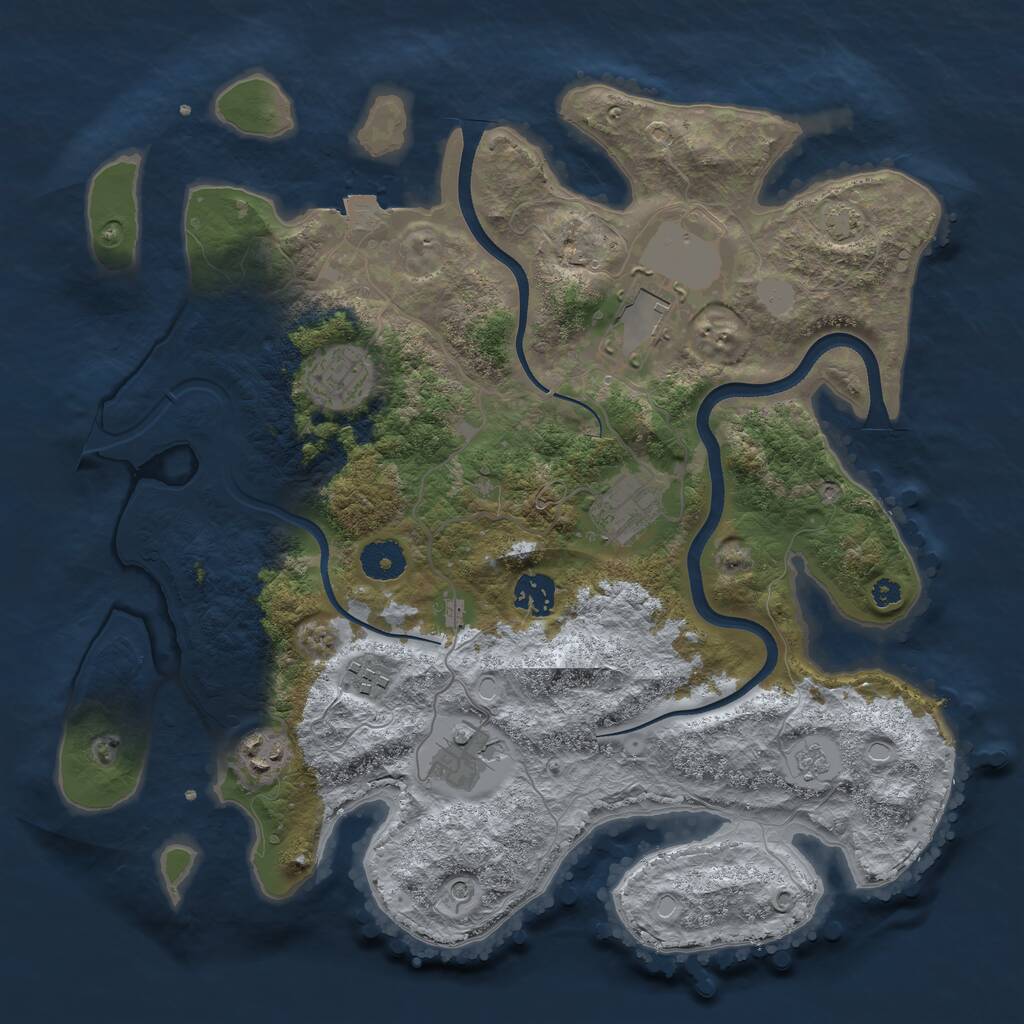 Rust Map: Procedural Map, Size: 3600, Seed: 528, 11 Monuments