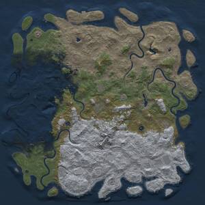 Thumbnail Rust Map: Procedural Map, Size: 6000, Seed: 935634255, 17 Monuments
