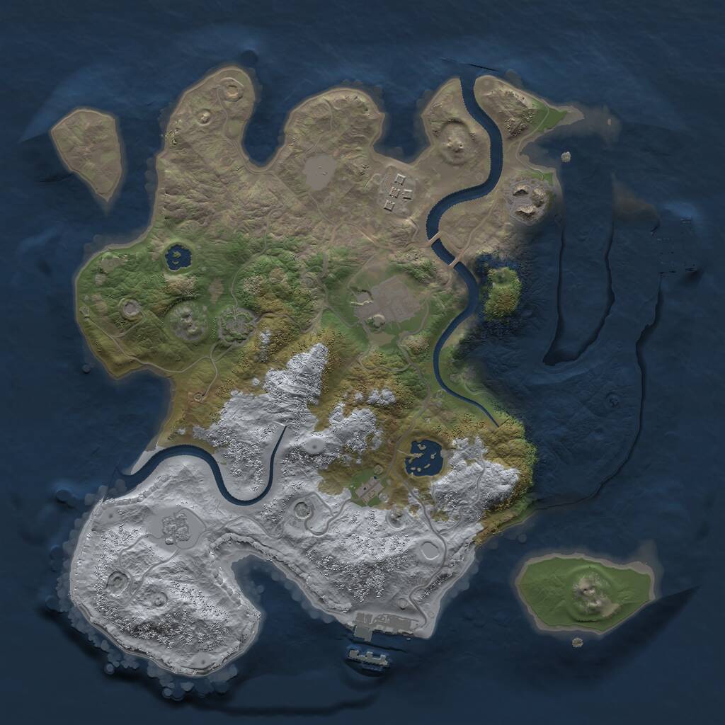 Rust Map: Procedural Map, Size: 2848, Seed: 2147483647, 10 Monuments