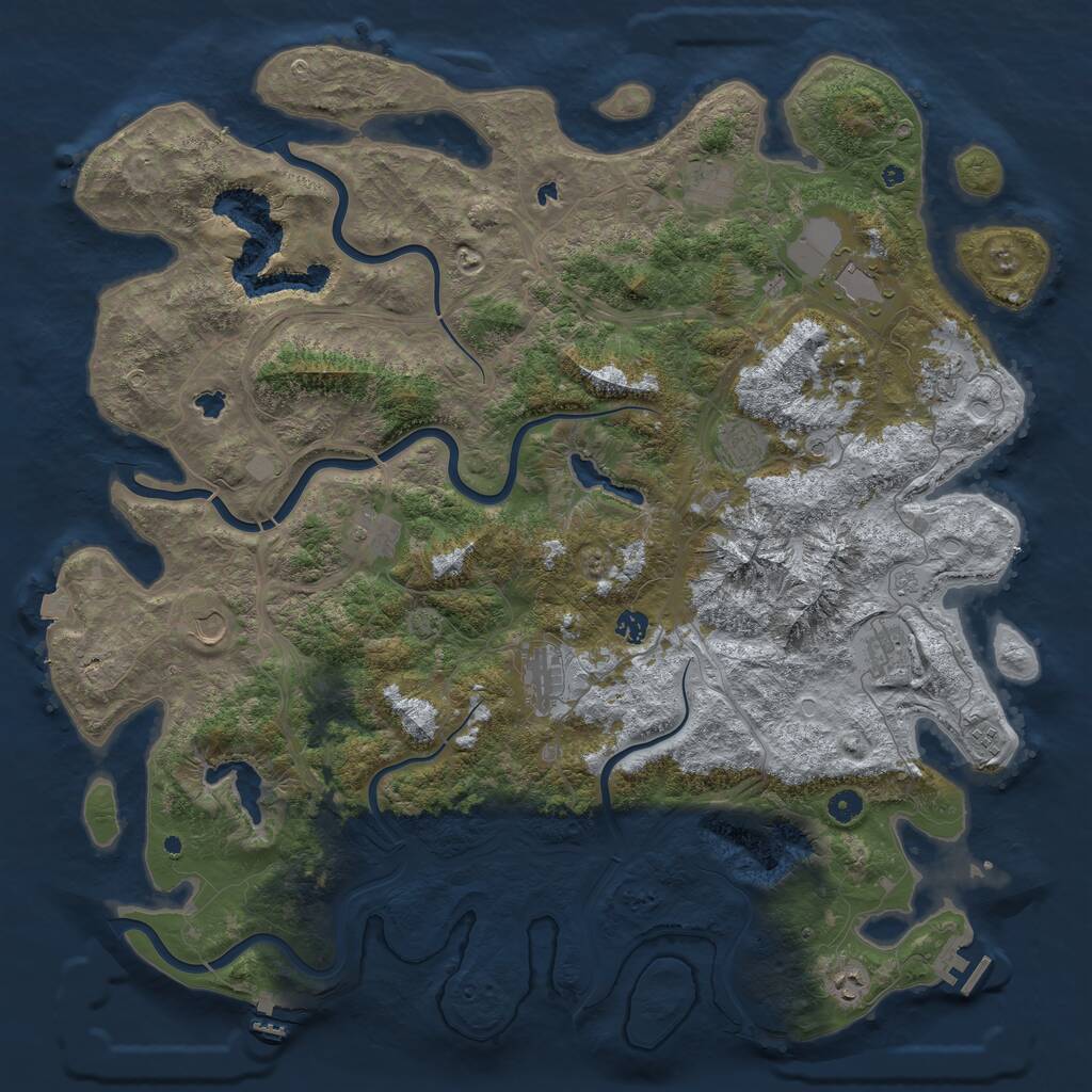 Rust Map: Procedural Map, Size: 5000, Seed: 31522, 17 Monuments