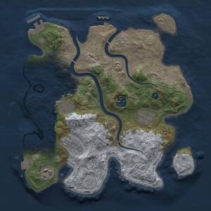 Thumbnail Rust Map: Procedural Map, Size: 3000, Seed: 40653, 12 Monuments