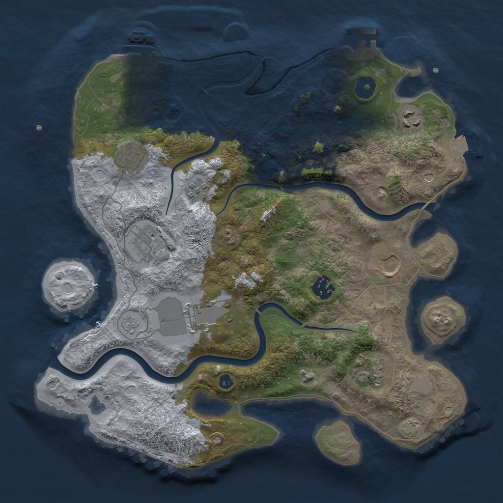 Rust Map: Procedural Map, Size: 3500, Seed: 1578065647, 14 Monuments