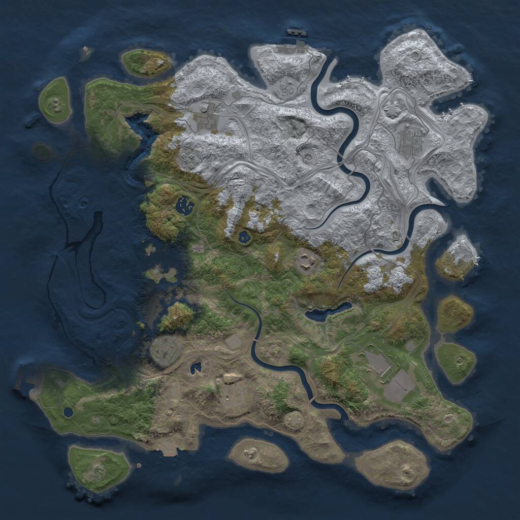 Rust Map: Procedural Map, Size: 4250, Seed: 648057880, 15 Monuments