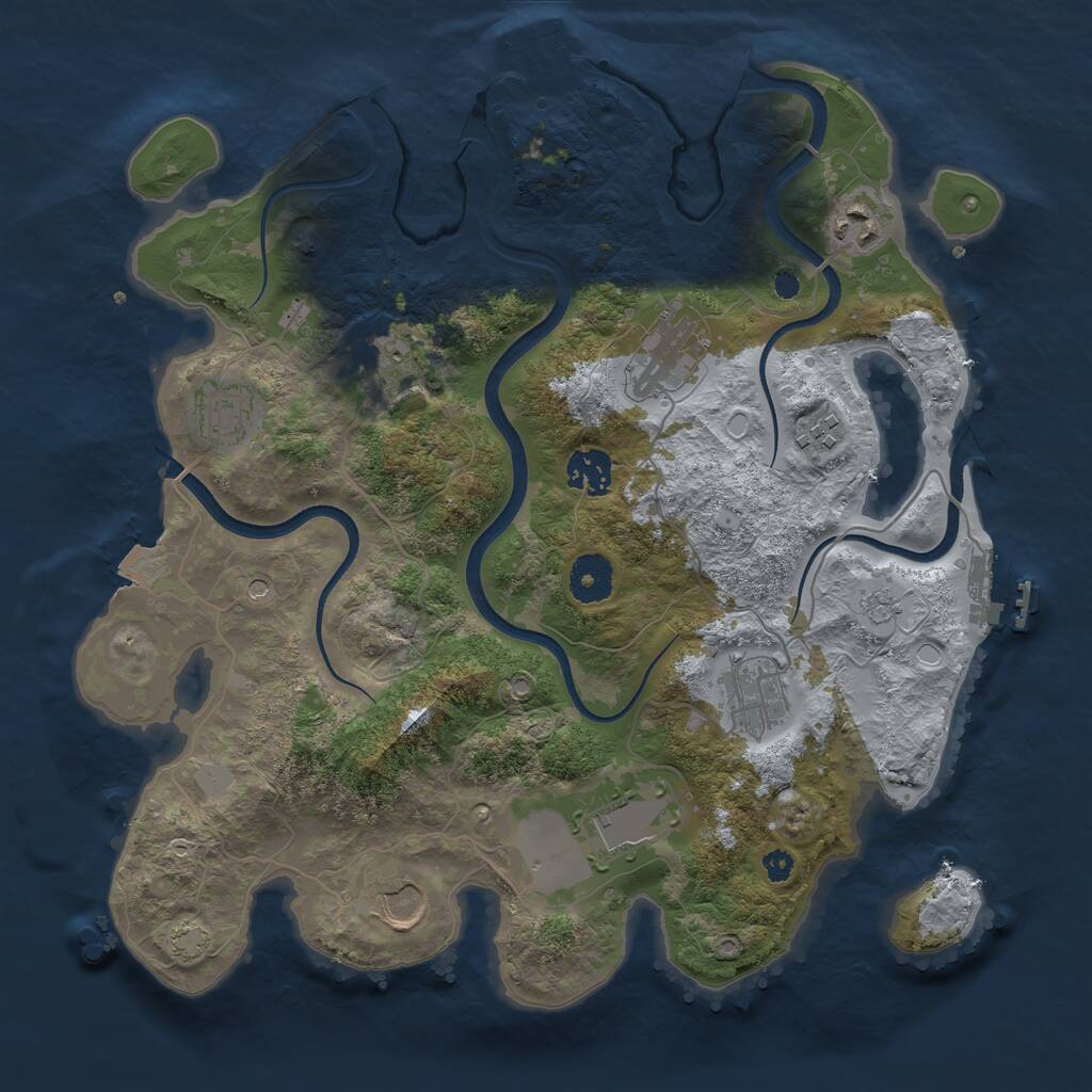 Rust Map: Procedural Map, Size: 3500, Seed: 39765392, 15 Monuments