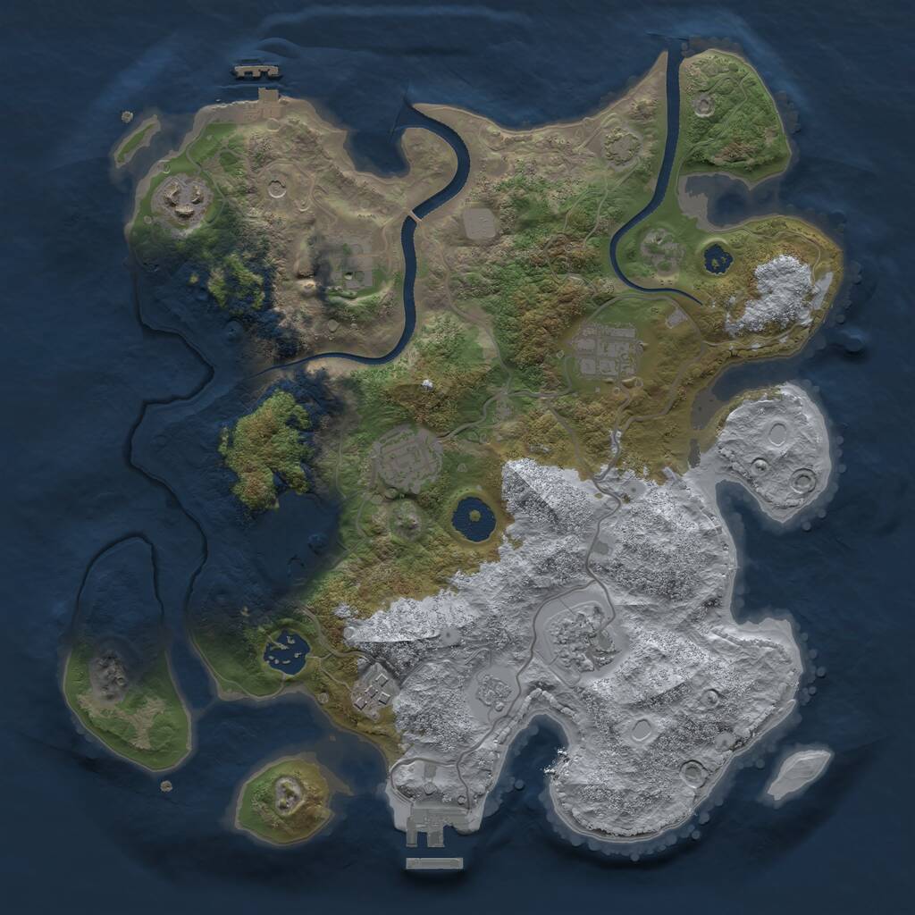 Rust Map: Procedural Map, Size: 3250, Seed: 1742735181, 14 Monuments