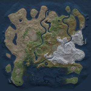 Thumbnail Rust Map: Procedural Map, Size: 4000, Seed: 739233908, 15 Monuments