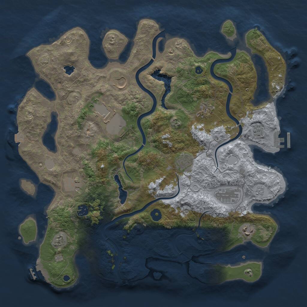 Rust Map: Procedural Map, Size: 4000, Seed: 739233908, 15 Monuments