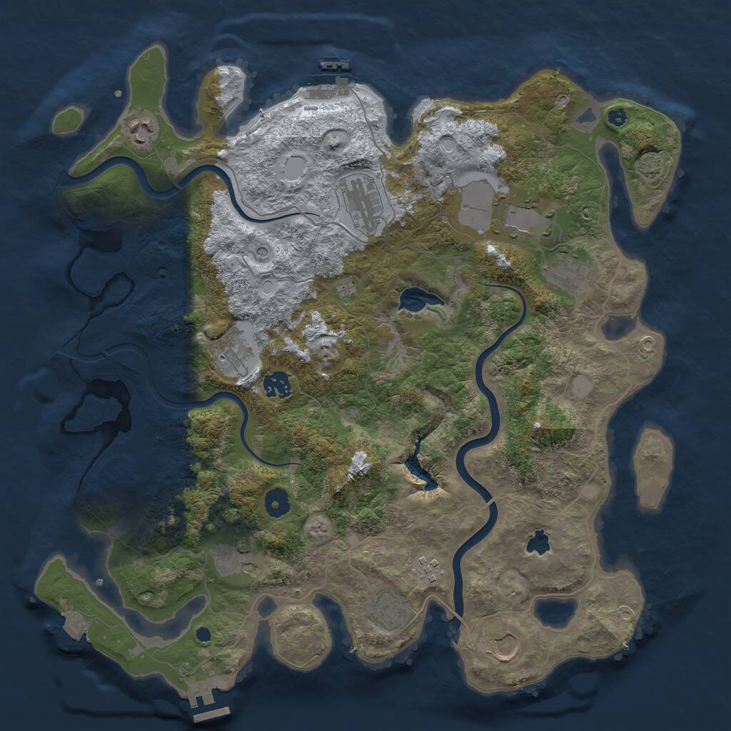 Rust Map: Procedural Map, Size: 4000, Seed: 172425119, 15 Monuments