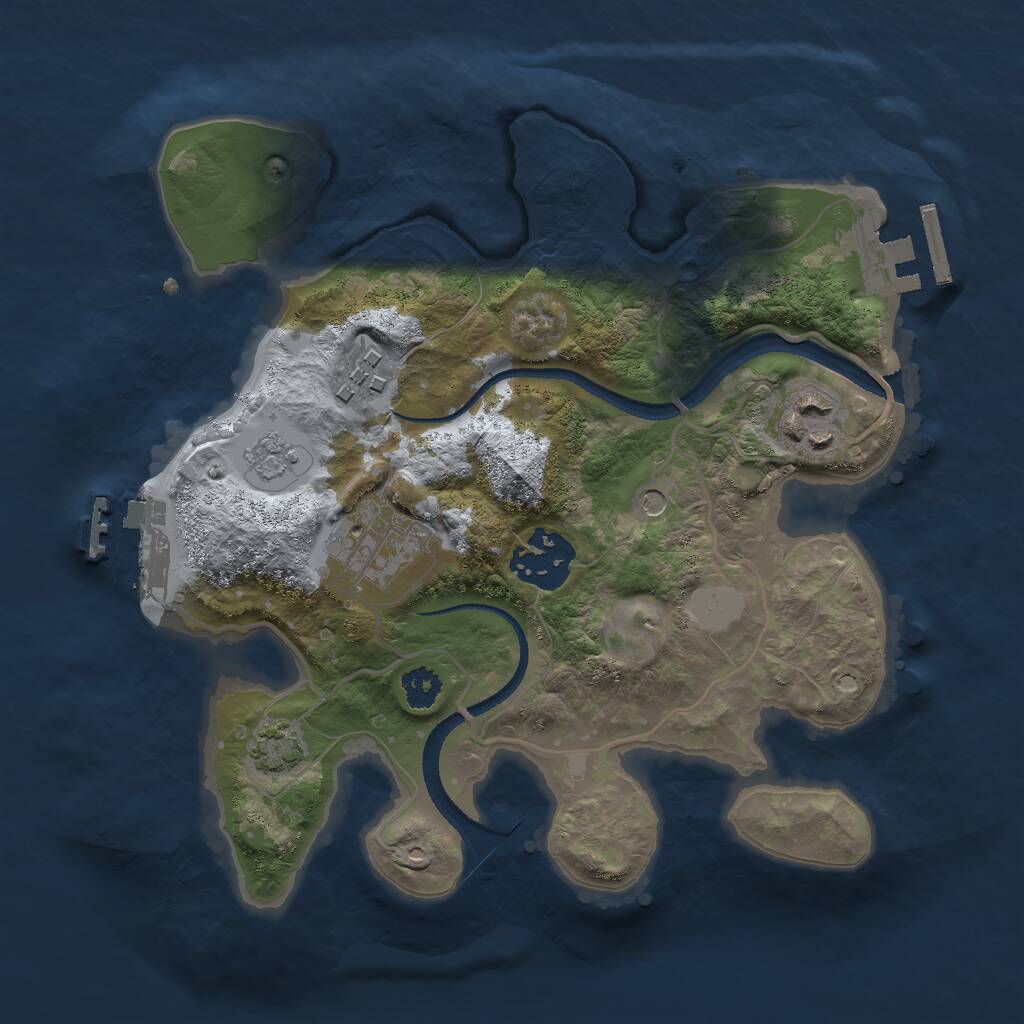 Rust Map: Procedural Map, Size: 2560, Seed: 3486489, 10 Monuments